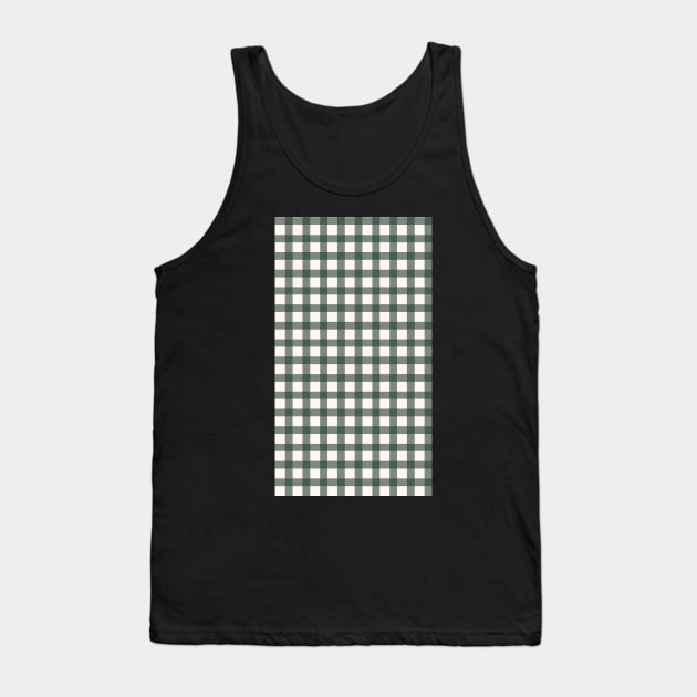 Forest Green Gingham Pattern Tank Top by mckhowdesign